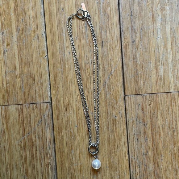 JUSTINE CLENQUET "Laura" Silver and Pearl Necklace - Picture 3 of 8